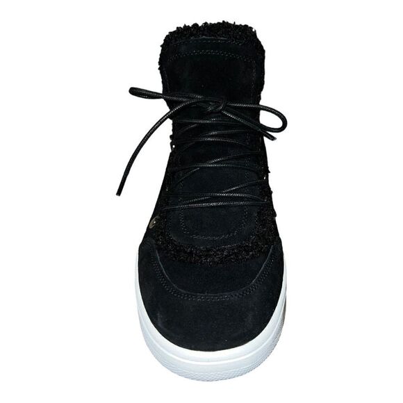 Steve Madden Womens Debora Mid-Top Sneakers Faux Sherpa Black 10M New - Picture 4 of 8